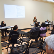 Teen speaker addressing audience