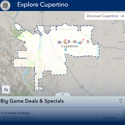 Map of businesses for Explore Cupertino