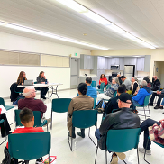Residents listen to Mayor Kitty Moore for her first Mayor Chat