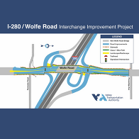 VTA I-280 / Wolfe Road Interchange Improvement Project map