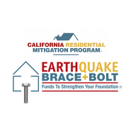 California Residential Mitigation Program and Earthquake Brace + Bolt logos