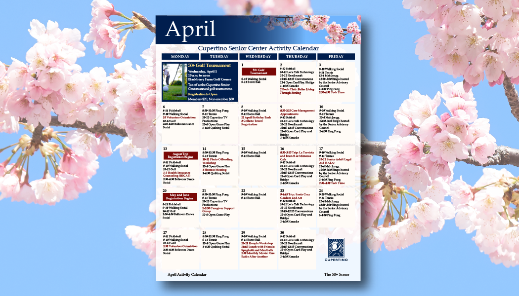 Senior Center April 2026 Calendar