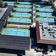 Aerial view of photovoltaics project at Cupertino facility