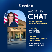 Monthly Chat with Mayor Kitty Moore - Wednesday, May 13, 5-6 p.m., Quinlan Community Center: Social Room