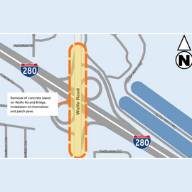 Map of 280 Wolfe Rd Interchange