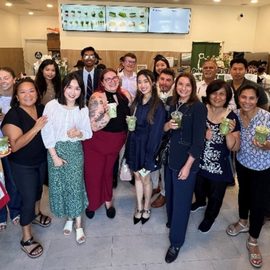 Residents, partners, and Cupertino City Council at Bon Bon Matcha opening