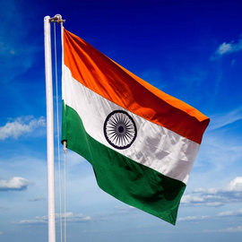 Flag of India waving in sky