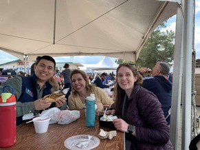 Ben Lee, Roberta Franco, and Elizabeth Hessom, enjoy a lunch break in between their presentations at the Expo. 