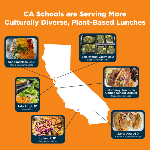 California map of school lunches