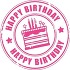 Happy Birthday stamp with a picture of a cake