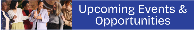 Upcoming events showing images of women and girls