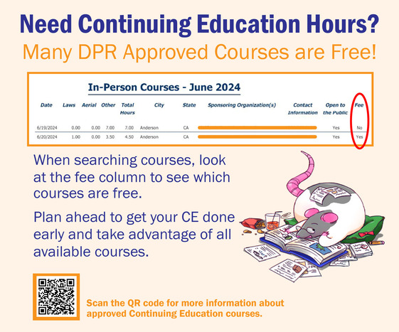 Free Continuing Education Classes with Ralph The Rat