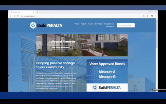 preview of build peralta website