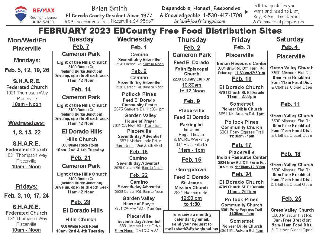 February 2023 Food Calendar