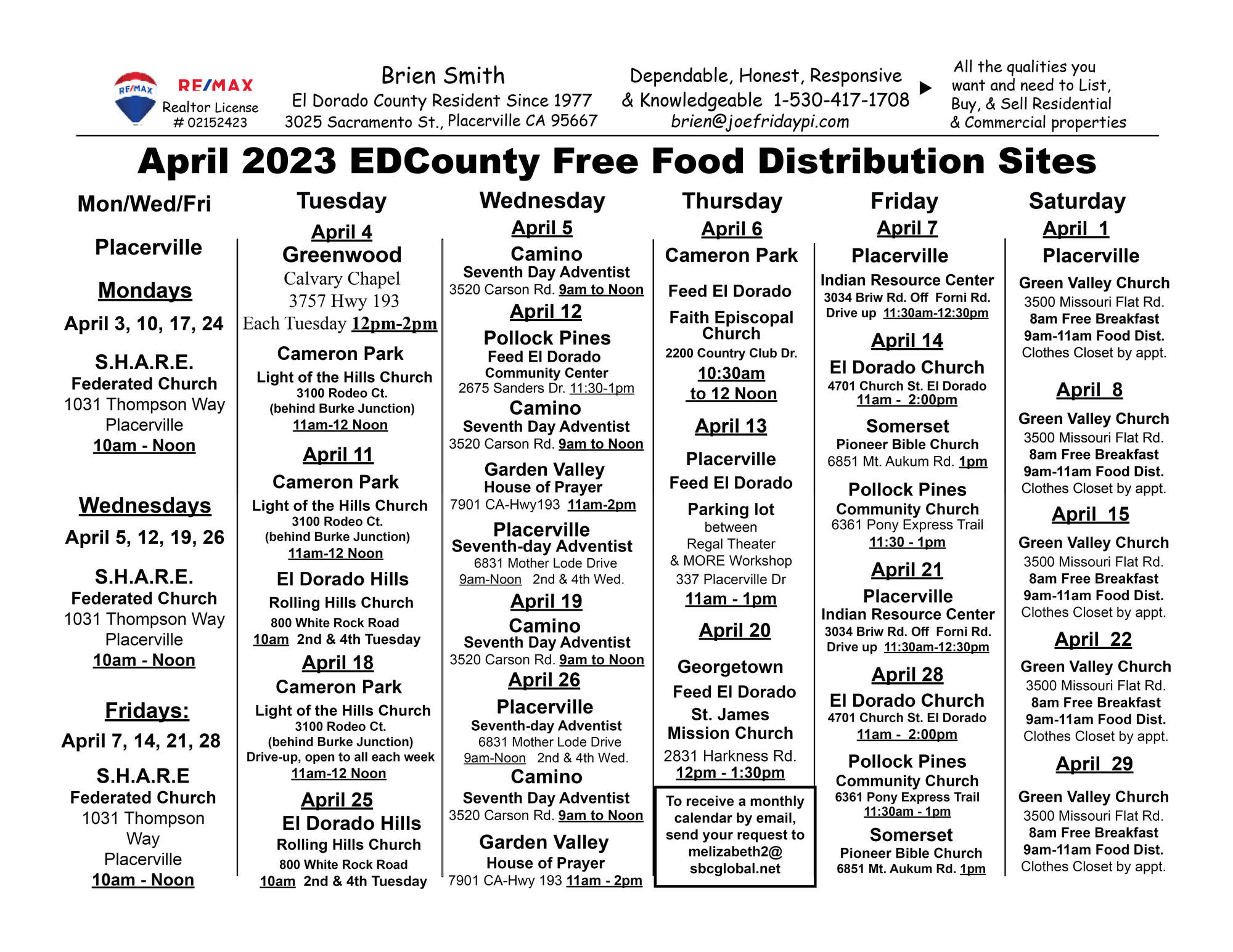 Rv1. April 2023 Food Calendar