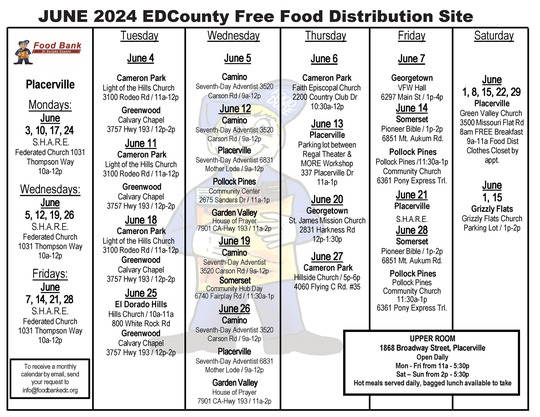 June 2024 Free Food Calendar