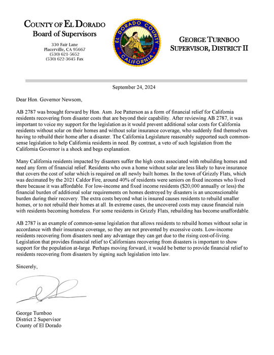 AB 2787 Letter to Governor