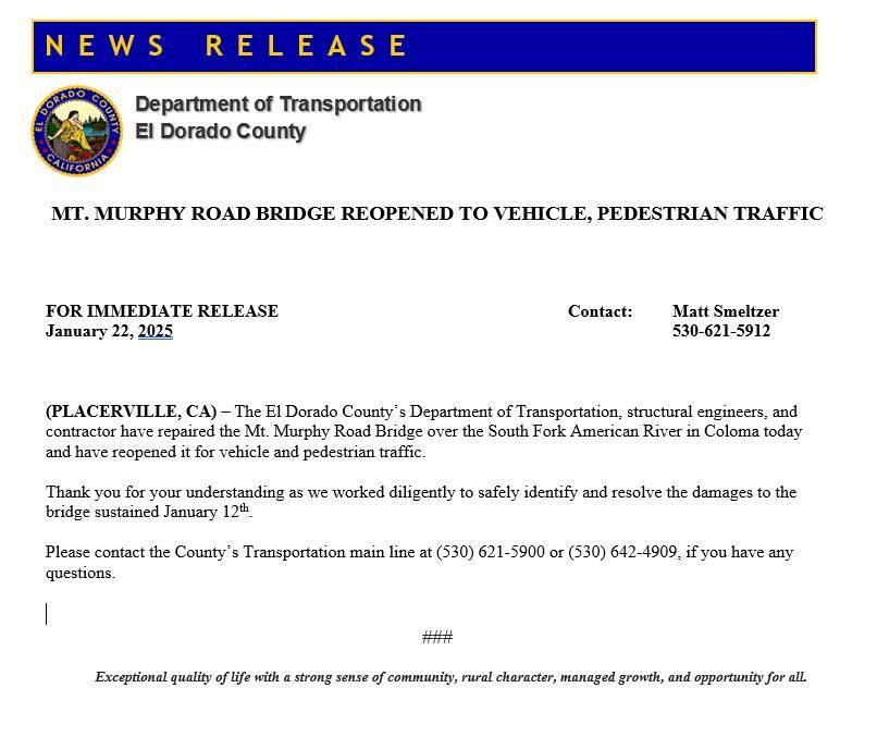 Mt murphy press release