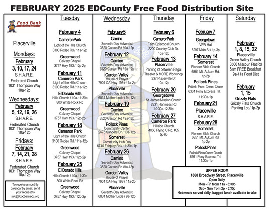 February 2025 Fee Food Calendar