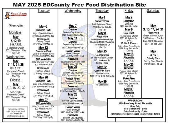 May 2025 Free Food Calendar