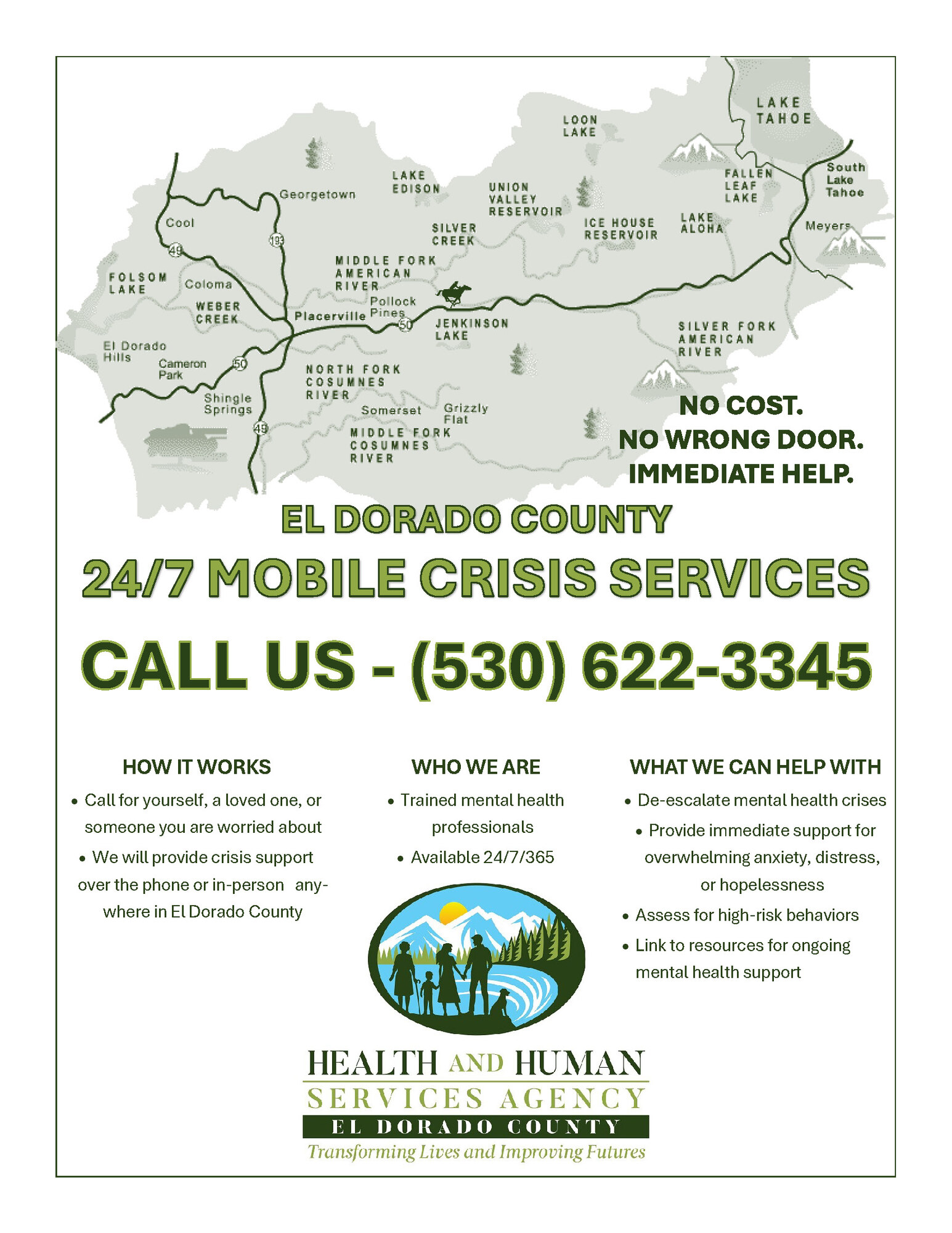 El Dorado County Mobile Crisis Flyer