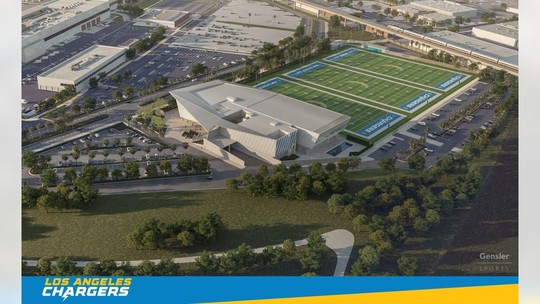 Rendering of Chargers New Facility in El Segundo 