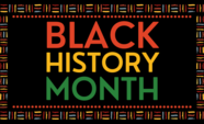 Black History Month words on black background