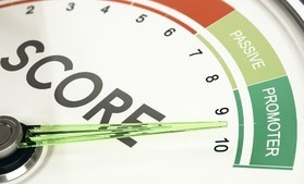 Gauge with scores for net promoter survey