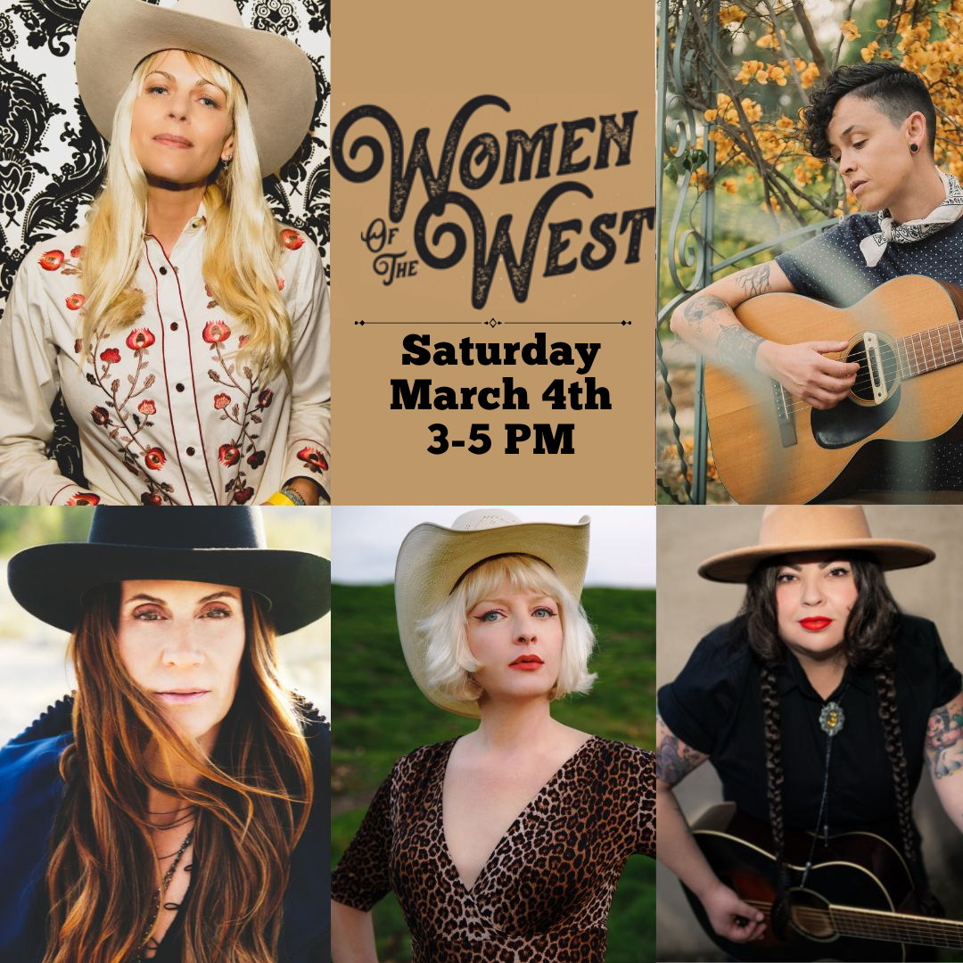 Headshots of 5 female singers for Women of the West concert