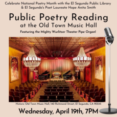 Old Town Music Hall empty stage with red curtain and a microphone