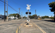 Railroad crossing on Douglas Street