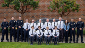 El Segundo police officers with Volunteer Patrol members
