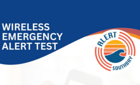 Alert SouthBay logo with words "Wireless Emergency Alert Test May 7, 2024"