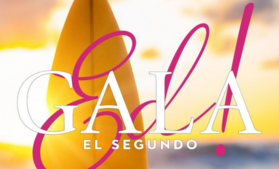 Surfboard with the words "Ed! Gala"