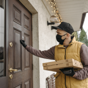 Male knocking on door