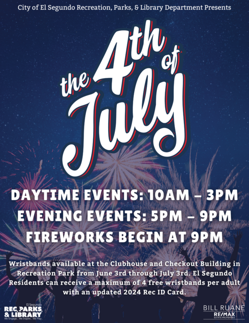 Fireworks with words "4th of July"