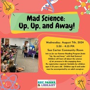 Words "Mad Science: Up, Up, and Away!"