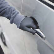 subject pulling on a door handle 