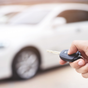 person using a key fob 