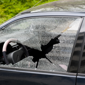 Car with broken window 