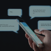 Cellphone with text bubbles 