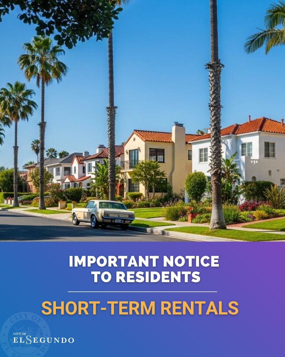 Important Notice to Residents - Short Term Rental