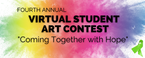 paint splatter and green ribbon