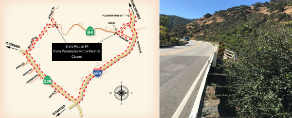 roadway and guard rail