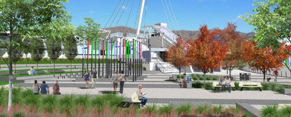 bridge and art installation