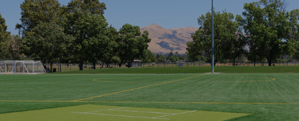 sport field in park with hills