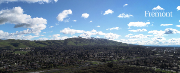 aerial of Fremont and the hills