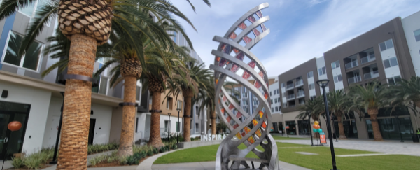 art sculpture and trees