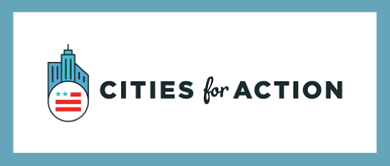 Cities for Action logo in red white blue