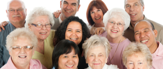 group of older adults smiling